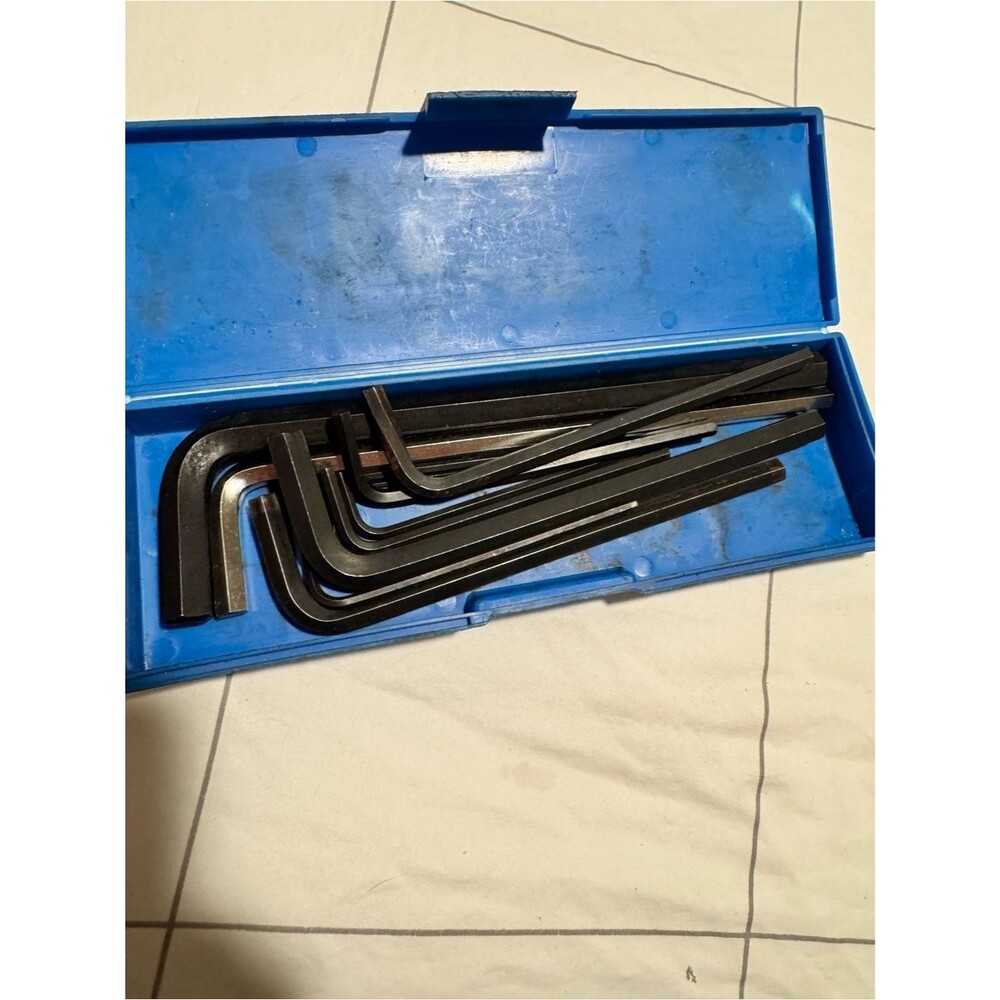 Set of Black Hex Allen Wrenches in Blue Case